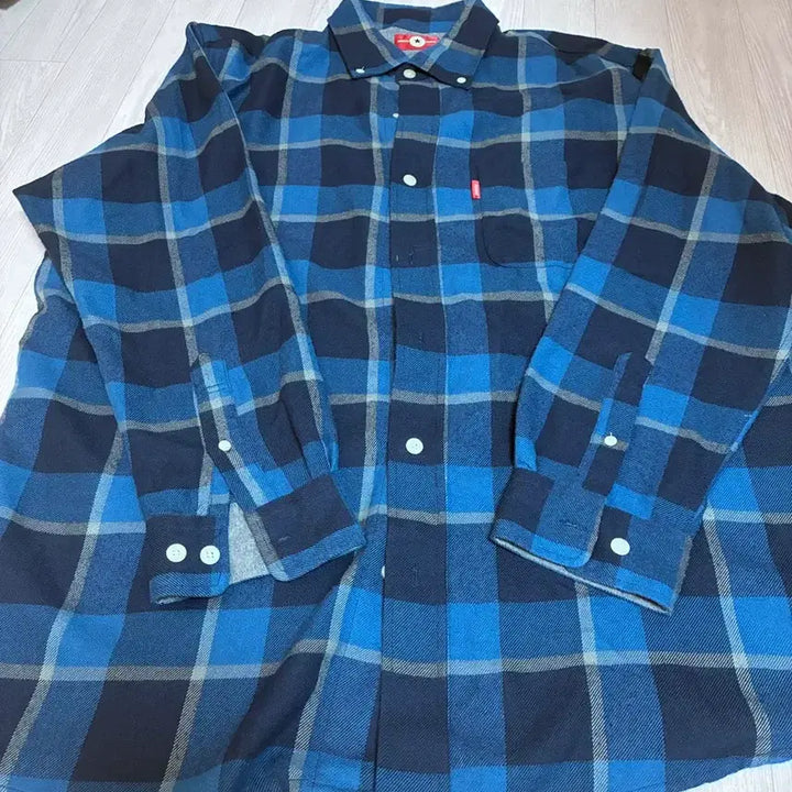 [BUNJANG] Converse Blue Checkered Shirt / 컨버스 블루 체크 셔츠