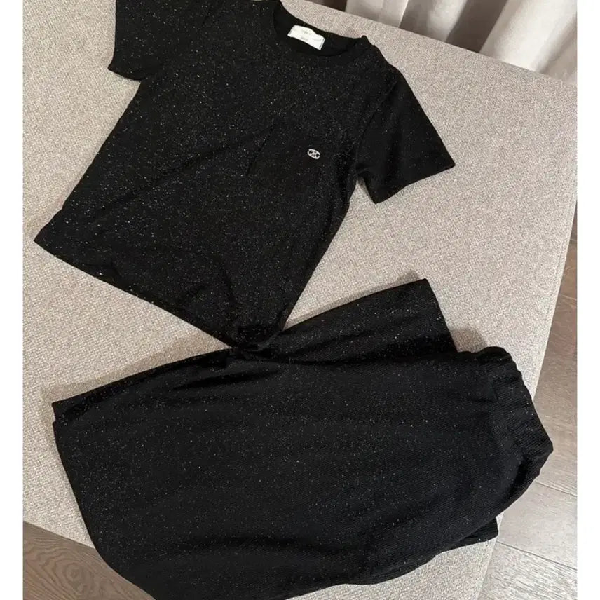 [BUNJANG] Imported Glitter Wide Training Pants Black / 수입) 펄 글리터 와이드 트레이닝 팬츠 블랙
