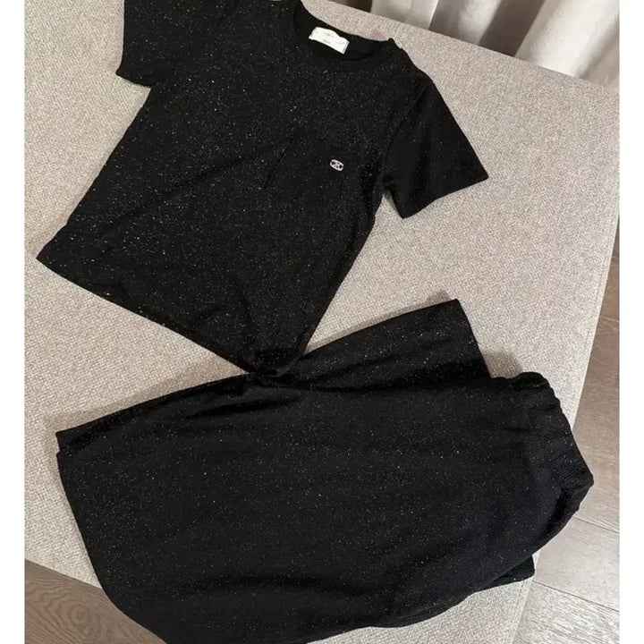 [BUNJANG] Imported Glitter Wide Training Pants Black / 수입) 펄 글리터 와이드 트레이닝 팬츠 블랙