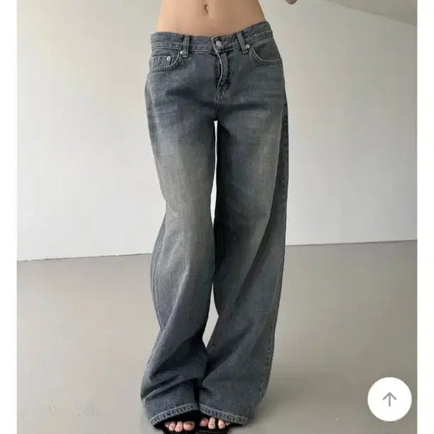 [BUNJANG] Inermute Low-Rise Wide Jeans / 이너뮤트 로우라이즈 와이드진