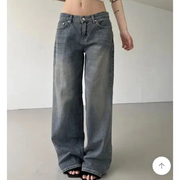 [BUNJANG] Inermute Low-Rise Wide Jeans / 이너뮤트 로우라이즈 와이드진