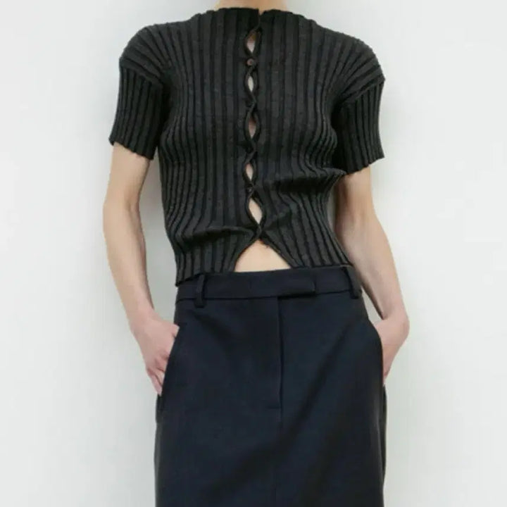 [BUNJANG] 르917 Milli Short Cardigan Dark Gray / 르917 밀리 숏 가디건 다크그레이