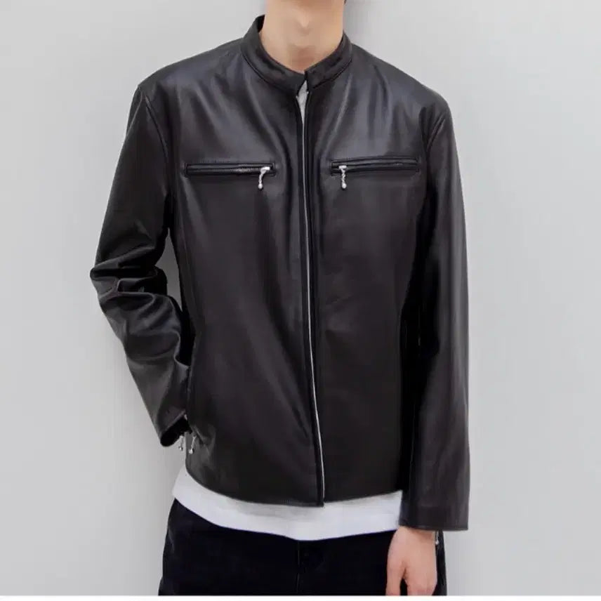 [BUNJANG] AgingCCC China Collar Lambskin Leather Jacket XL / 에이징CCC 차이나카라 램스킨 가죽 자켓 XL사이즈