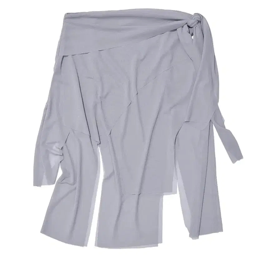 [BUNJANG] Partimento Women Bow-Tie Panelled Midi Skirt / [택포]파르티멘토 우먼 보타이 패널드 미디 스커트 라이트 그레이
