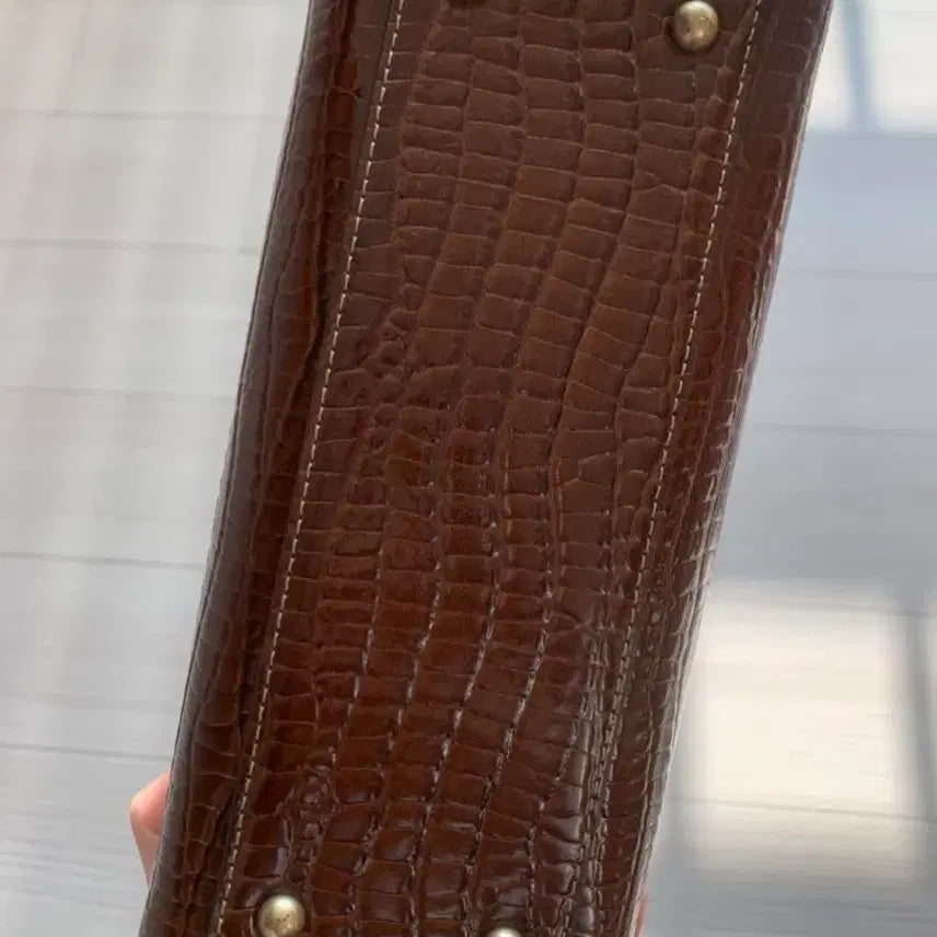 [BUNJANG] 2TIE Croco Mini Bag Brown / 투티에 로케백 미니 크로코 브라운