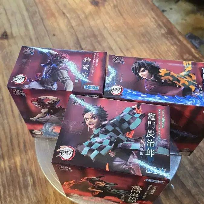 [BUNJANG] Demon Slayer Mugen Train Arc XrossLink Figure Set (Tanjiro/Giyu/Akaza) 3종 / (번장최저가미개봉)귀멸의 칼날 무한성피규어 (탄지로/기유/아카자)3종