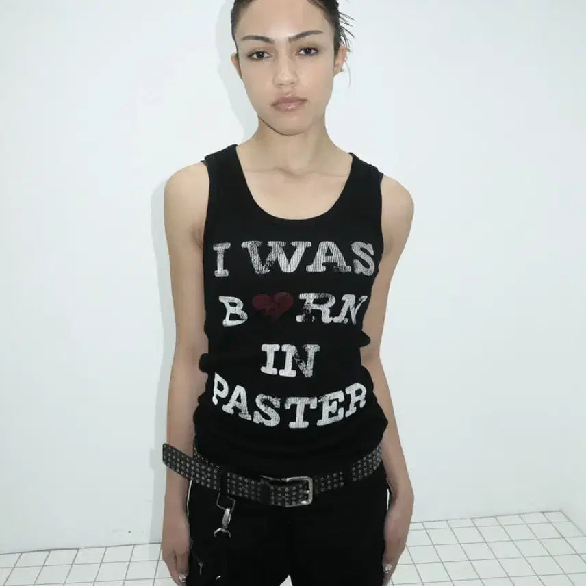 [BUNJANG] PASTER I WAS BORN IN Sleeveless Black / [택포] 파스터 아이 워즈 본 인 슬리브리스 블랙 PASTER