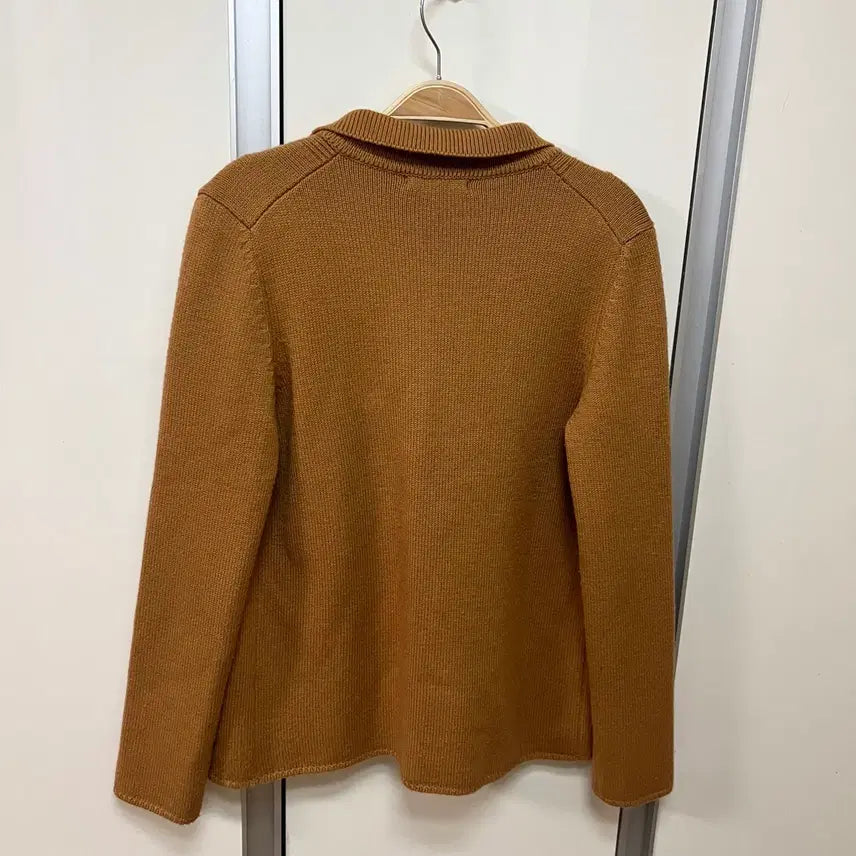 [BUNJANG] System Camel Wool Knit Open Collar Cardigan Jacket / 시스템 system 한섬 울 니트 오픈 카라 가디건 카멜 자켓 오피스룩