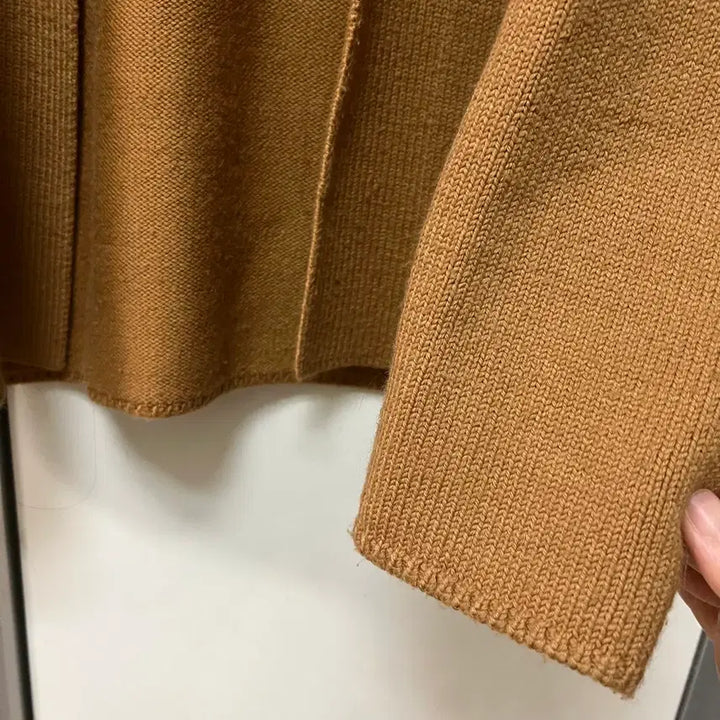 [BUNJANG] System Camel Wool Knit Open Collar Cardigan Jacket / 시스템 system 한섬 울 니트 오픈 카라 가디건 카멜 자켓 오피스룩