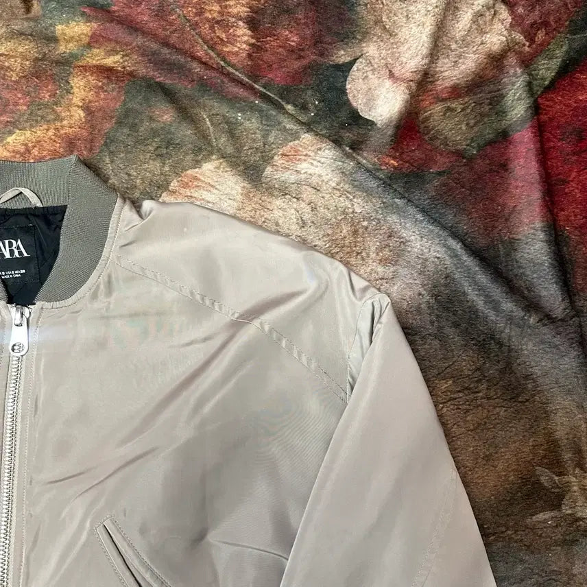 [BUNJANG] Zara Vintage Beige Bomber Jacket S / 자라 빈티지 베이지항공점퍼 S 알파인더스트리 항공점퍼 ma1 점퍼