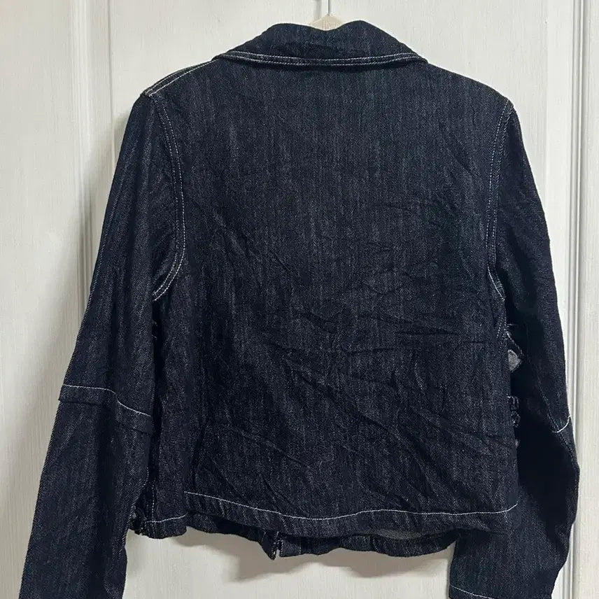 [BUNJANG] imakokoni Girl Black Denim Ruffle Collar Shirt Jacket / imakokoni girl 도쿄걸 모리걸 흑청 둥근카라 셔츠자켓