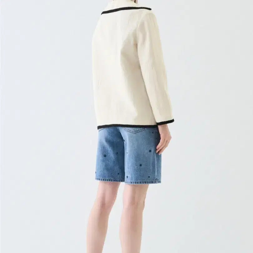 [BUNJANG] Lanvin Collection Linen Blend Crystal Trimmed Jacket / 랑방컬렉션  린넨 블렌드 크리스탈 트리밍 자켓