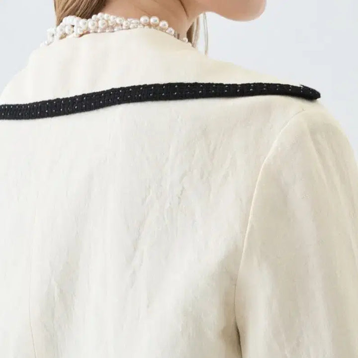 [BUNJANG] Lanvin Collection Linen Blend Crystal Trimmed Jacket / 랑방컬렉션  린넨 블렌드 크리스탈 트리밍 자켓