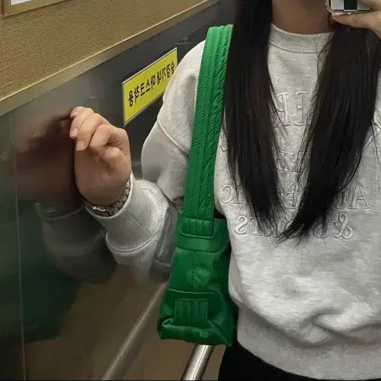 [BUNJANG] HVISK BISC SKAPE Nylon Shoulder Bag - Green / HVISK 비스크 스케이프 나일론 백 그린 (이효리 착용)