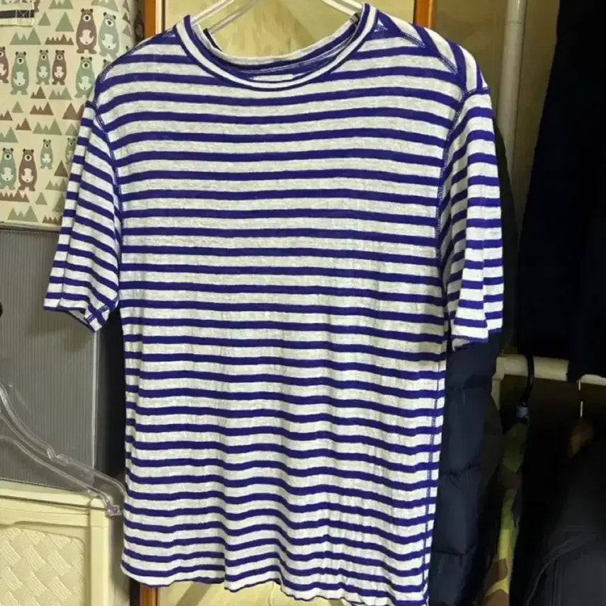 [BUNJANG] Drakes Linen Stripe T-shirt Size 40 / 드레익스 Drakes Linen Stripe T-shirt 40