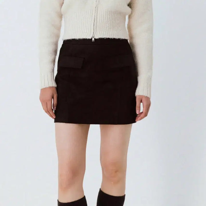 [BUNJANG] 르 Faux Suede Mini Skirt / 르 faux suede mini skirt 스웨이드 미니 스커트