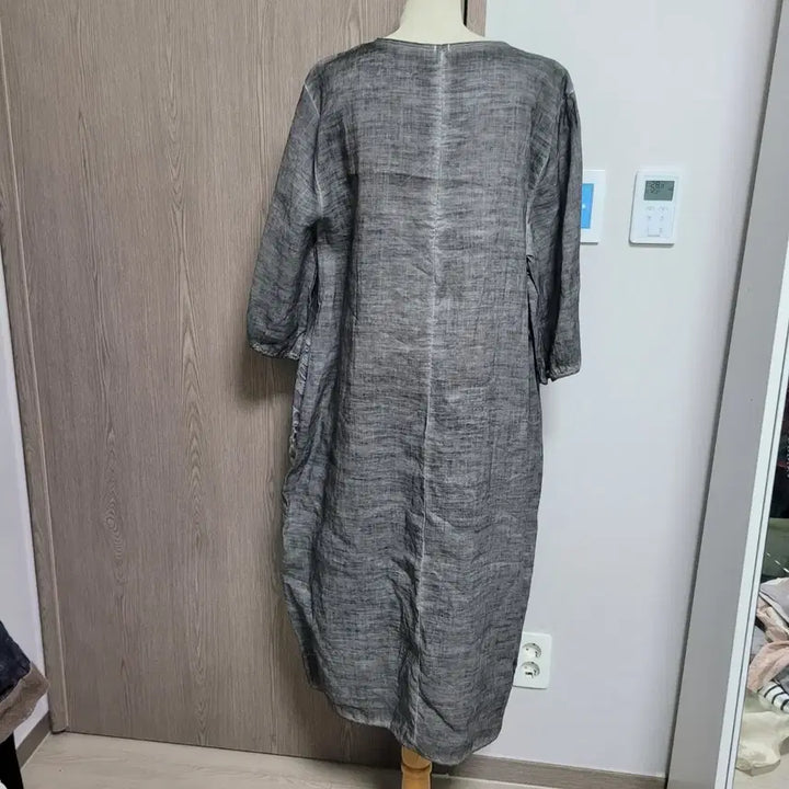 [SOLD OUT] 천연염색느낌  린넨  꽃무늬 롱 원피스 L