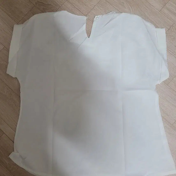 [BUNJANG] White Lace Trim Short Sleeve Blouse / 레이스 장식 화이트 블라우스 반팔