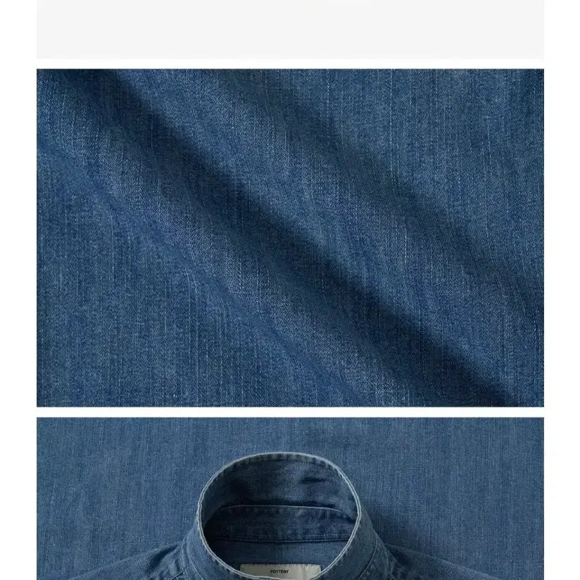 [BUNJANG] Pottery Denim Shirt Mid Blue Size 2 / (새상품) 포터리 데님셔츠 미드블루 2사이즈