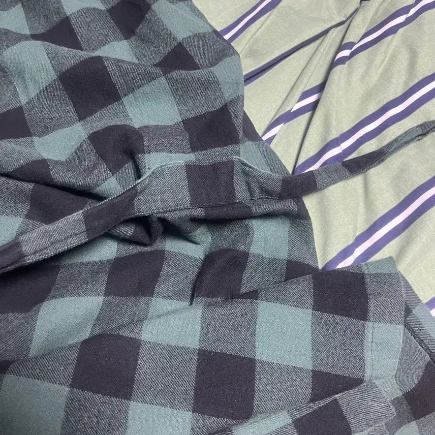 [BUNJANG] 11am Green &amp; Black Check Robe / 11am 잠옷 로브