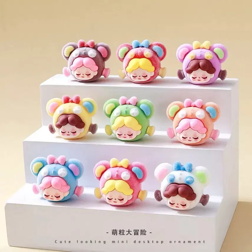 [BUNJANG] Wendy Bear Head Flocking Figure Set / 곰 머리 웬디 후로킹 피규어 세트