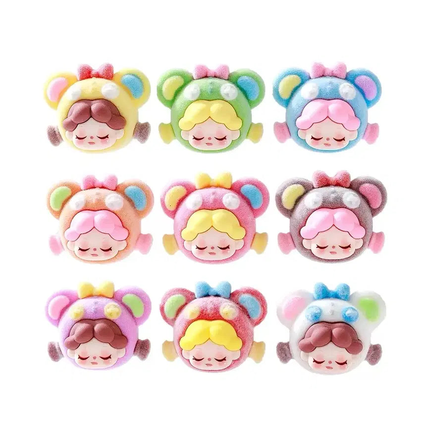 [BUNJANG] Wendy Bear Head Flocking Figure Set / 곰 머리 웬디 후로킹 피규어 세트