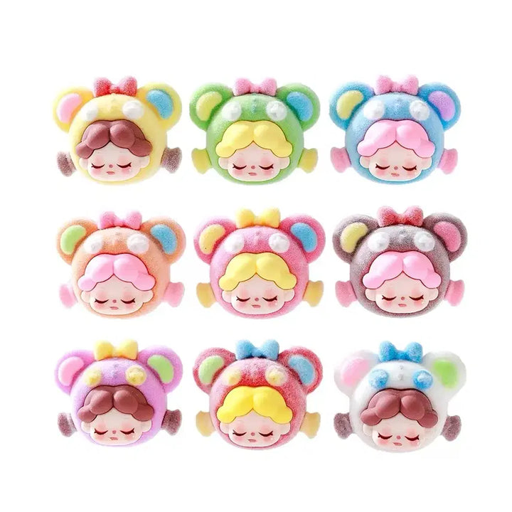 [BUNJANG] Wendy Bear Head Flocking Figure Set / 곰 머리 웬디 후로킹 피규어 세트