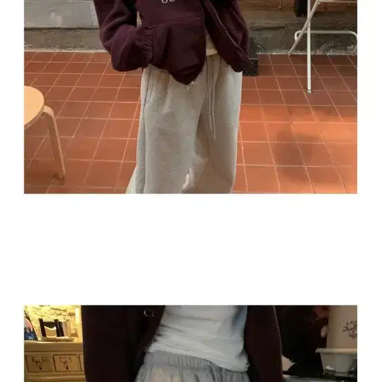 [BUNJANG] Monrf Burgundy Fleece Zip-Up Jacket / monrf 모너프 후리스 집업