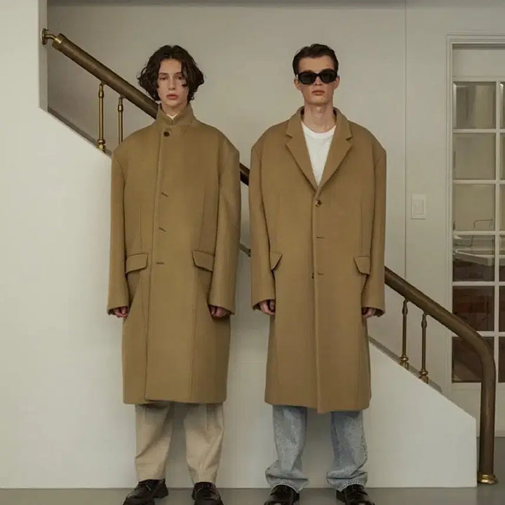 [BUNJANG] STU 3-Button Oversized Camel Coat / [L] STU 3버튼 오버핏 카멜코트