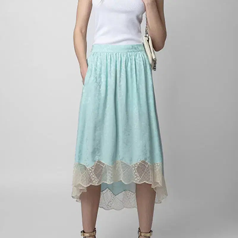 [BUNJANG] ZADIG &amp; VOLTAIRE Joslin Jac Leo Lace Silk Skirt / 쟈앤볼테르 Joslin Jac leo 레이스 실크 스커트