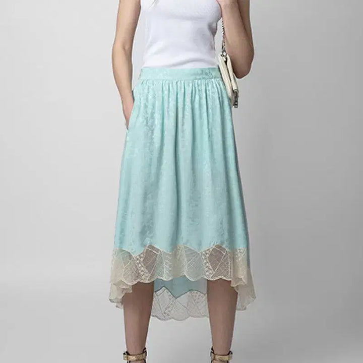[BUNJANG] ZADIG &amp; VOLTAIRE Joslin Jac Leo Lace Silk Skirt / 쟈앤볼테르 Joslin Jac leo 레이스 실크 스커트