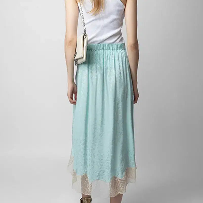 [BUNJANG] ZADIG &amp; VOLTAIRE Joslin Jac Leo Lace Silk Skirt / 쟈앤볼테르 Joslin Jac leo 레이스 실크 스커트