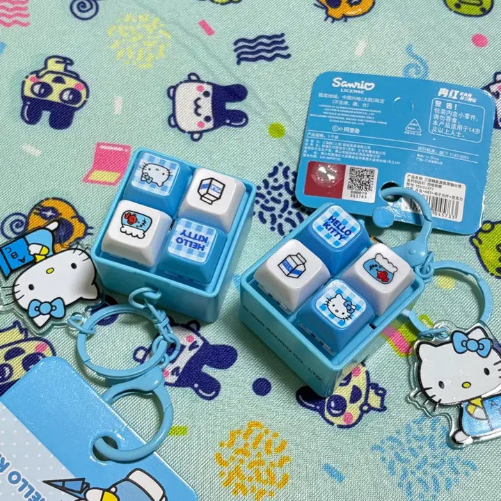 [BUNJANG] Sanrio Kitty LED Keycap Keychain / 정품 산리오 키티 4구 led 키캡 클리커 키링