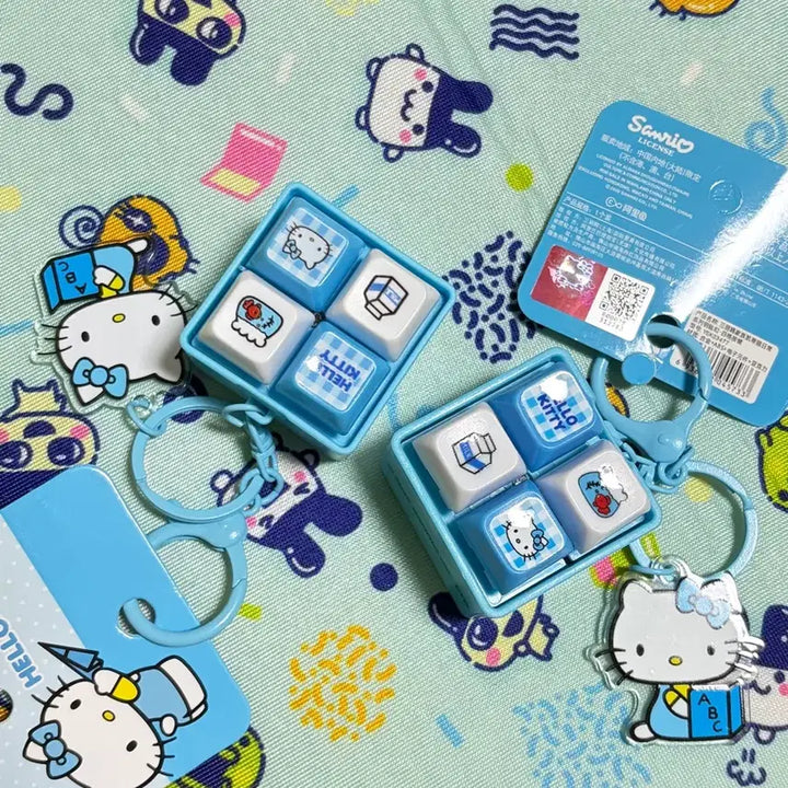 [BUNJANG] Sanrio Kitty LED Keycap Keychain / 정품 산리오 키티 4구 led 키캡 클리커 키링