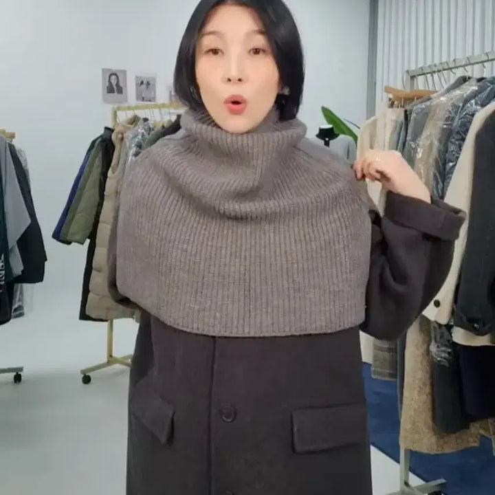[BUNJANG] Gray Turtleneck Neck Warmer / 그레이 넥워머