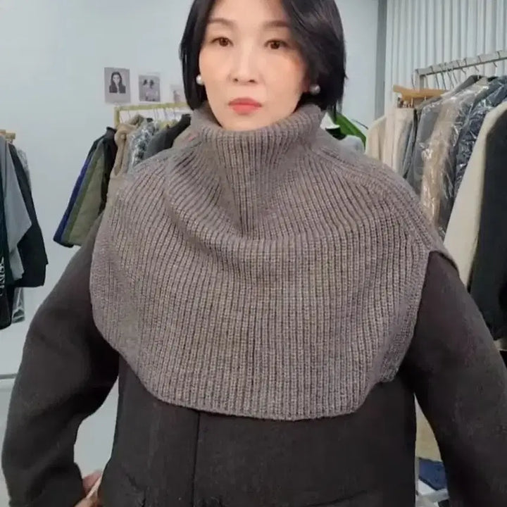 [BUNJANG] Gray Turtleneck Neck Warmer / 그레이 넥워머