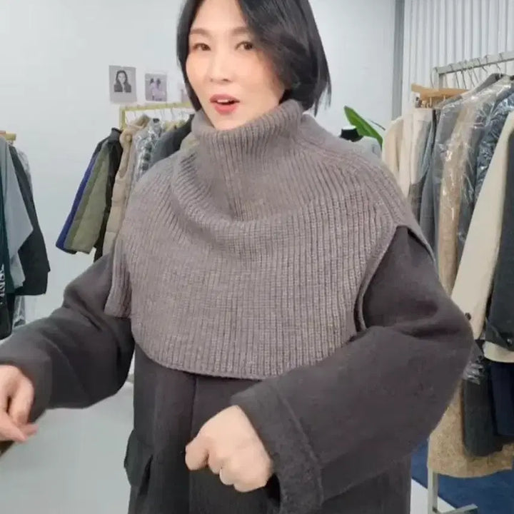 [BUNJANG] Gray Turtleneck Neck Warmer / 그레이 넥워머