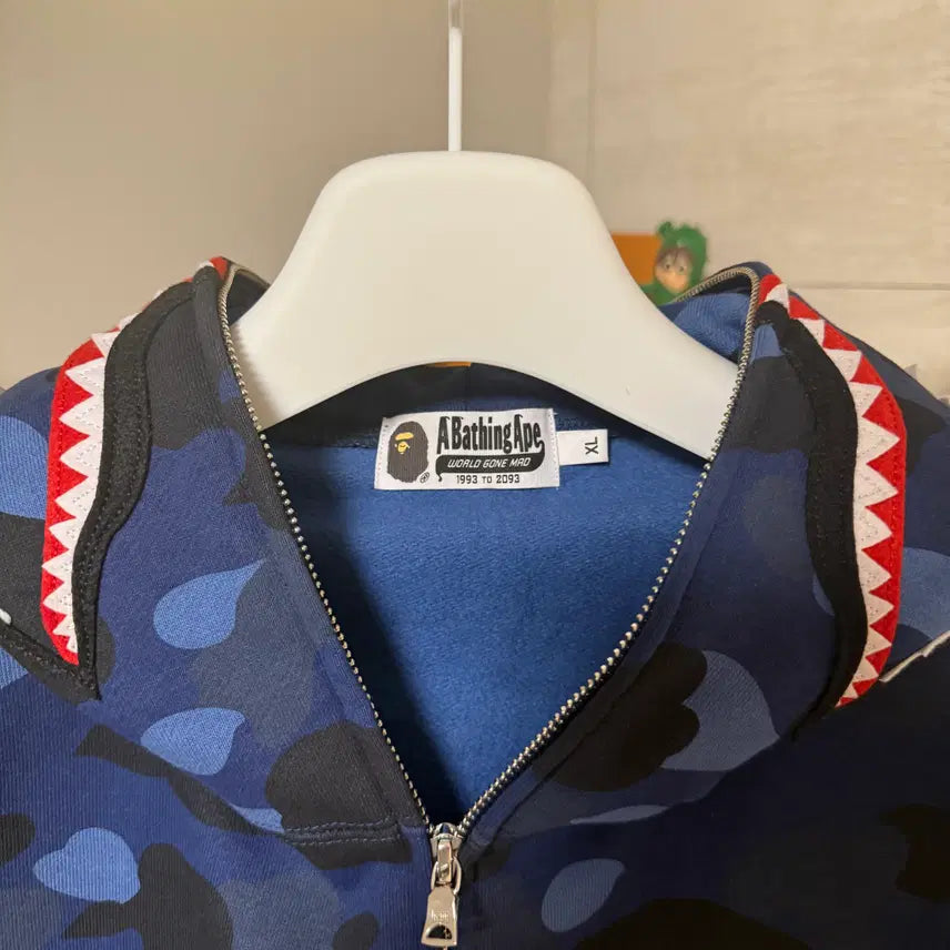 [BUNJANG] BAPE Color Camo Shark Full Zip Hoodie Navy / [xl사이즈]베이프 컬러 카모 샤크 풀집업 후드 네이비