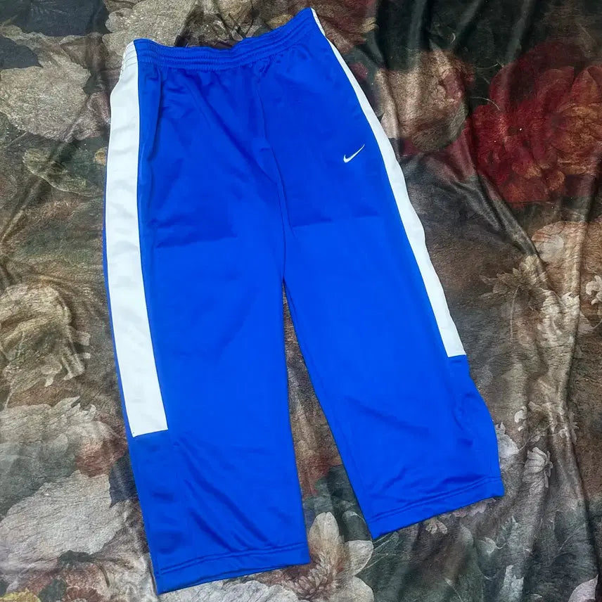 [BUNJANG] Nike Vintage Dri-FIT Side Button Blue Wide Track Pants XL / 나이키 빈티지 드라이핏 사이드버튼 블루와이드트랙팬츠 XL 아디다스 츄리닝