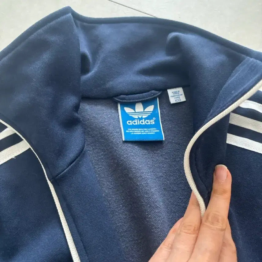[BUNJANG] Adidas Navy Three Stripes Track Jacket Bundle Set / 아디다스 네이비 삼선 트랙저지.두개일괄90.100