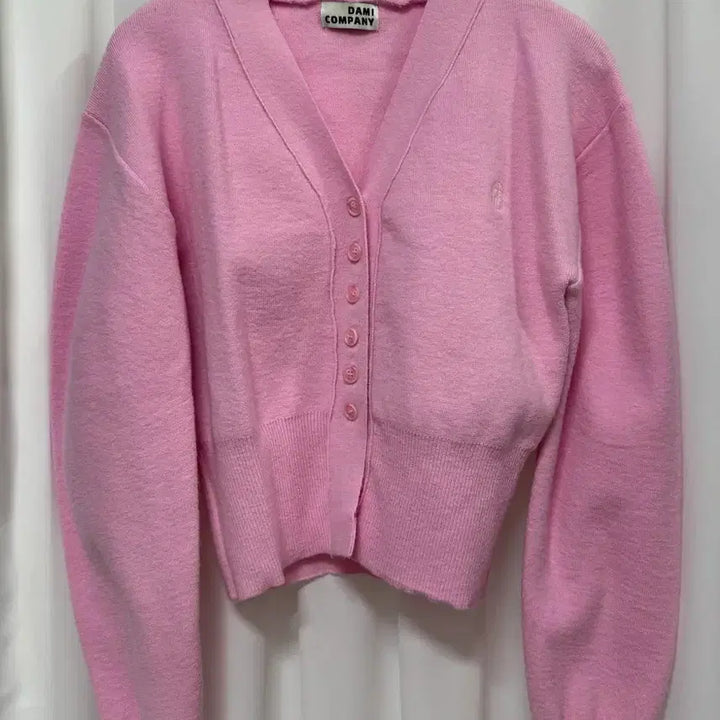 [BUNJANG] DAMI COMPANY Pink Soft V-Neck Cardigan / 다미컴퍼니 핑크 소프트 브이넥 가디건