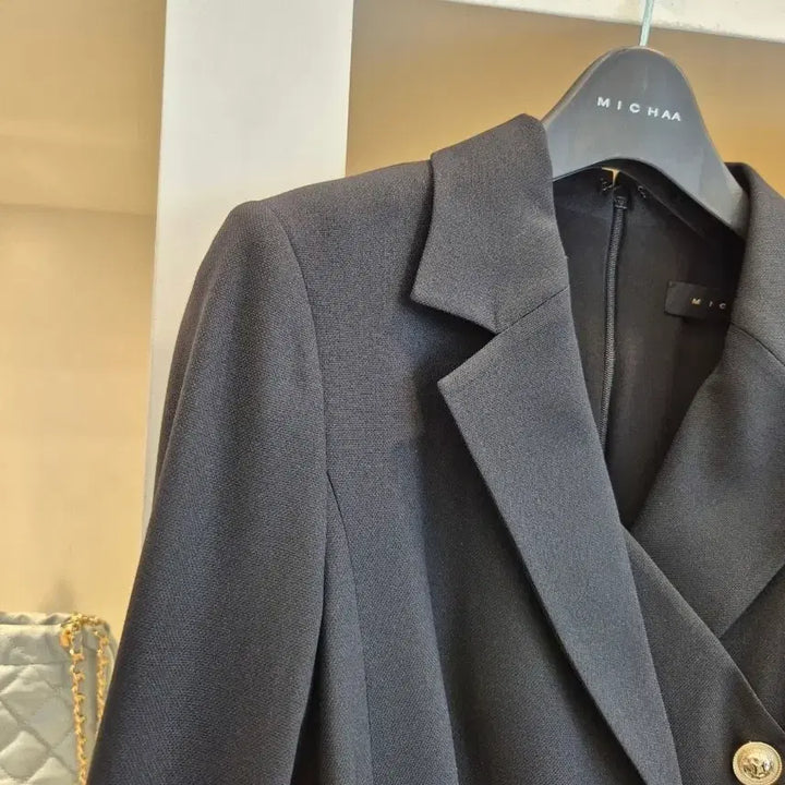 [BUNJANG] Misha Belted Long Dress Coat Black/Dark Brown / 미샤 벨티드 롱 원피스 코트형 블랙/다크브라운