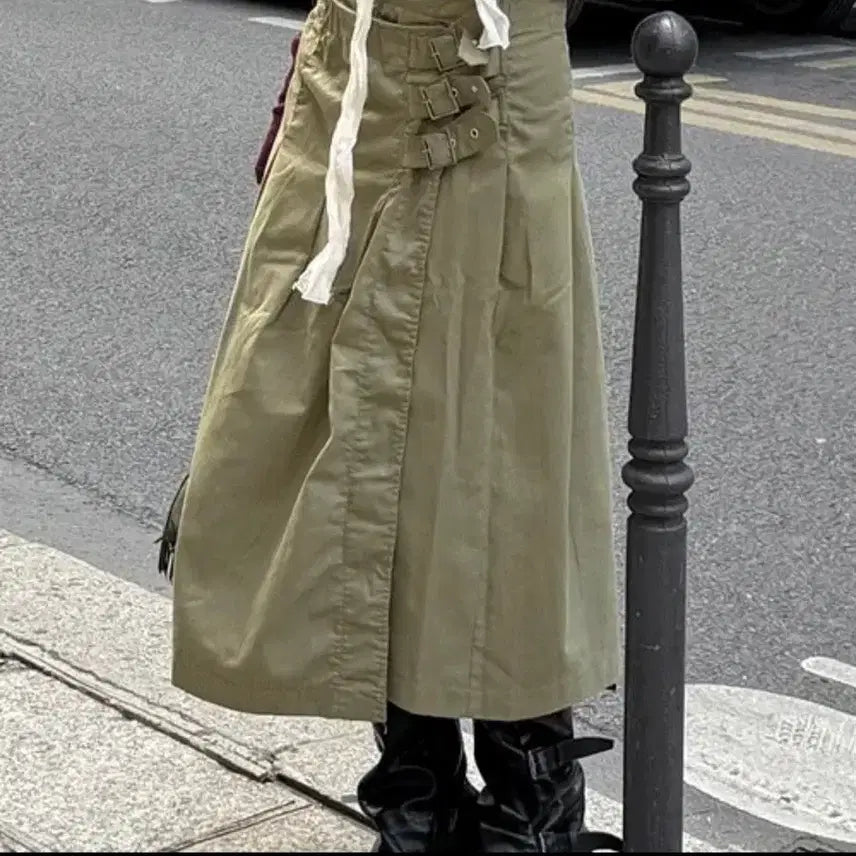 [BUNJANG] Minipoe Monet Belt Long Skirt / (새상품) 미니포에 모네 벨트 롱 스커트