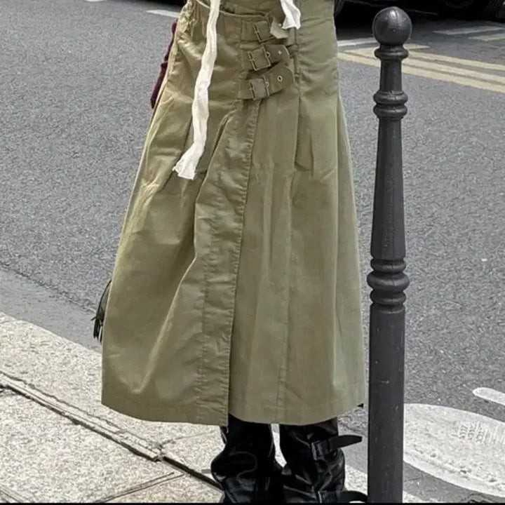 [BUNJANG] Minipoe Monet Belt Long Skirt / (새상품) 미니포에 모네 벨트 롱 스커트