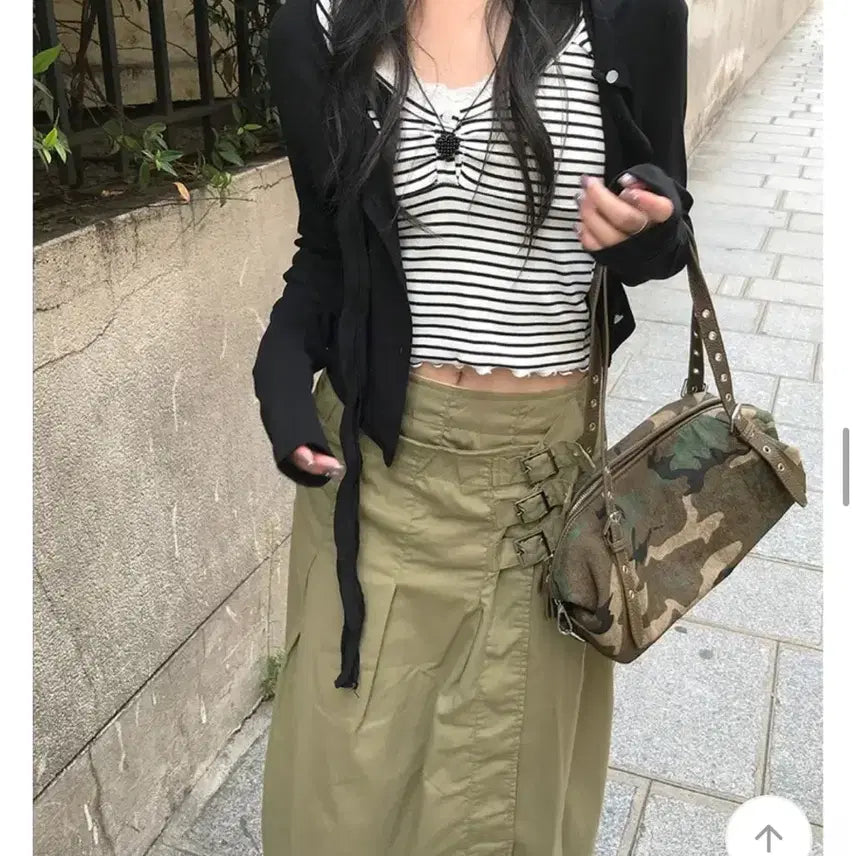 [BUNJANG] Minipoe Monet Belt Long Skirt / (새상품) 미니포에 모네 벨트 롱 스커트