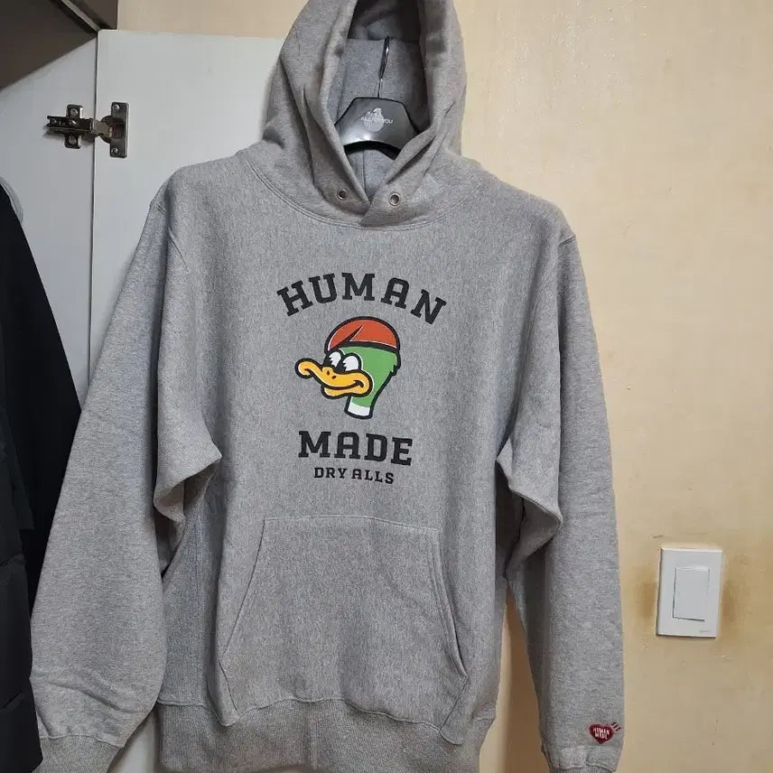 [BUNJANG] Human Made Duck Logo Hoodie Gray / 휴먼메이드 오리 로고 후드티 그레이 상태 최상
