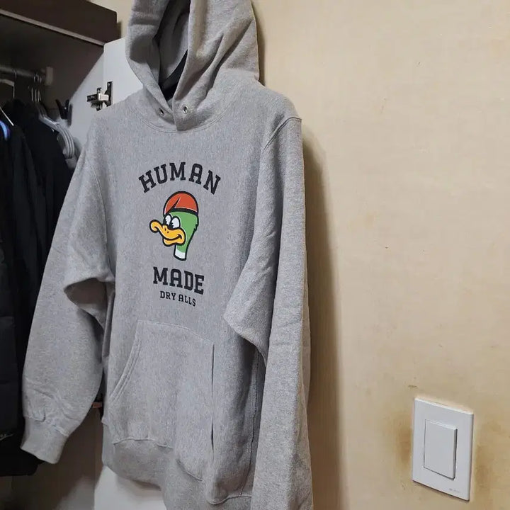 [BUNJANG] Human Made Duck Logo Hoodie Gray / 휴먼메이드 오리 로고 후드티 그레이 상태 최상