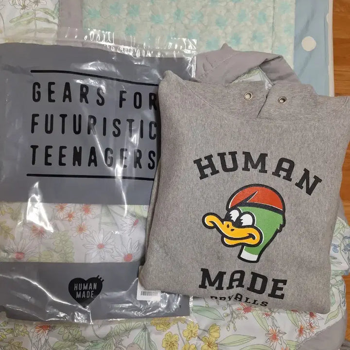 [BUNJANG] Human Made Duck Logo Hoodie Gray / 휴먼메이드 오리 로고 후드티 그레이 상태 최상