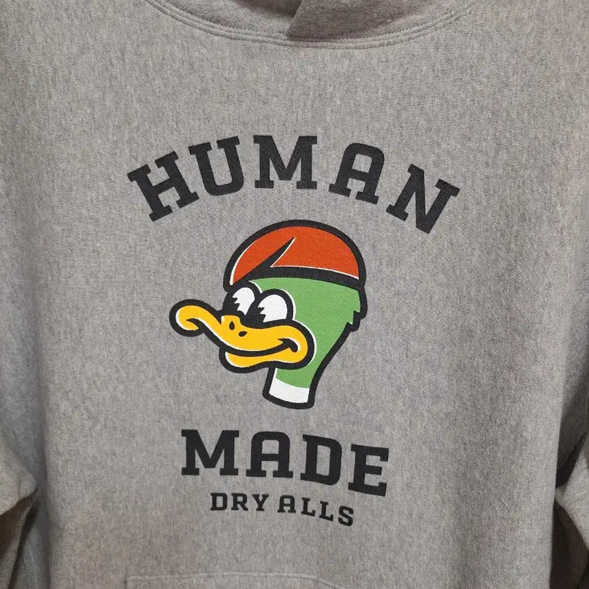 [BUNJANG] Human Made Duck Logo Hoodie Gray / 휴먼메이드 오리 로고 후드티 그레이 상태 최상