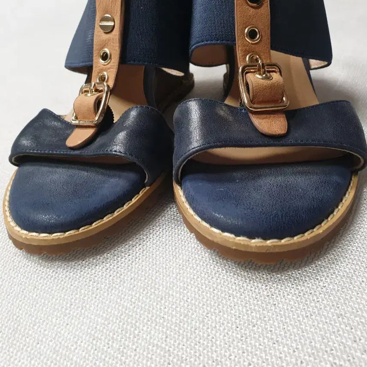 [BUNJANG] Mook Navy Wedge Heel Sandals Women 230 / 무크 네이비 웨지힐 샌들 여성 230